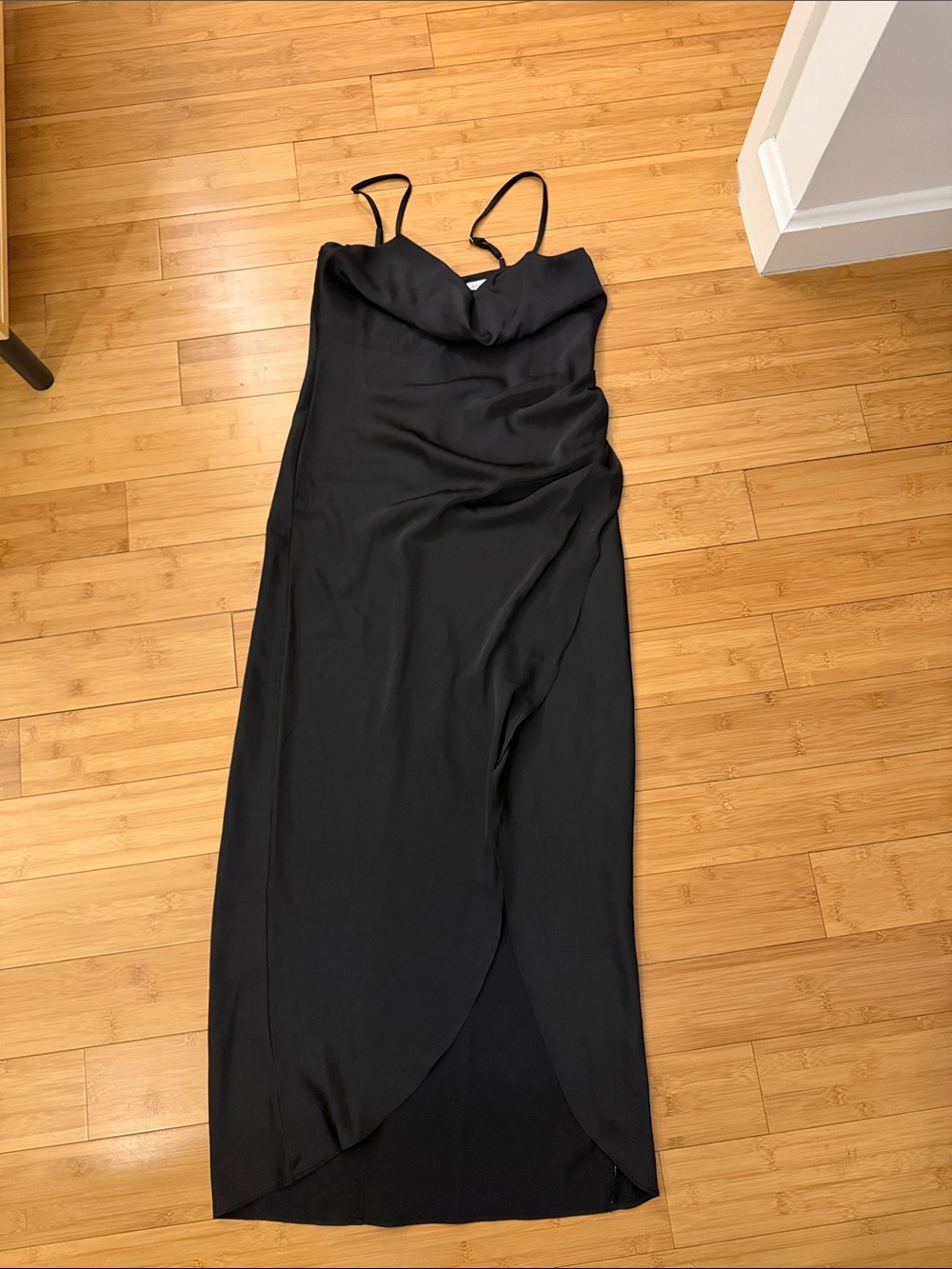 Altar'd State Black Cowl-Neck Slip Maxi Dress